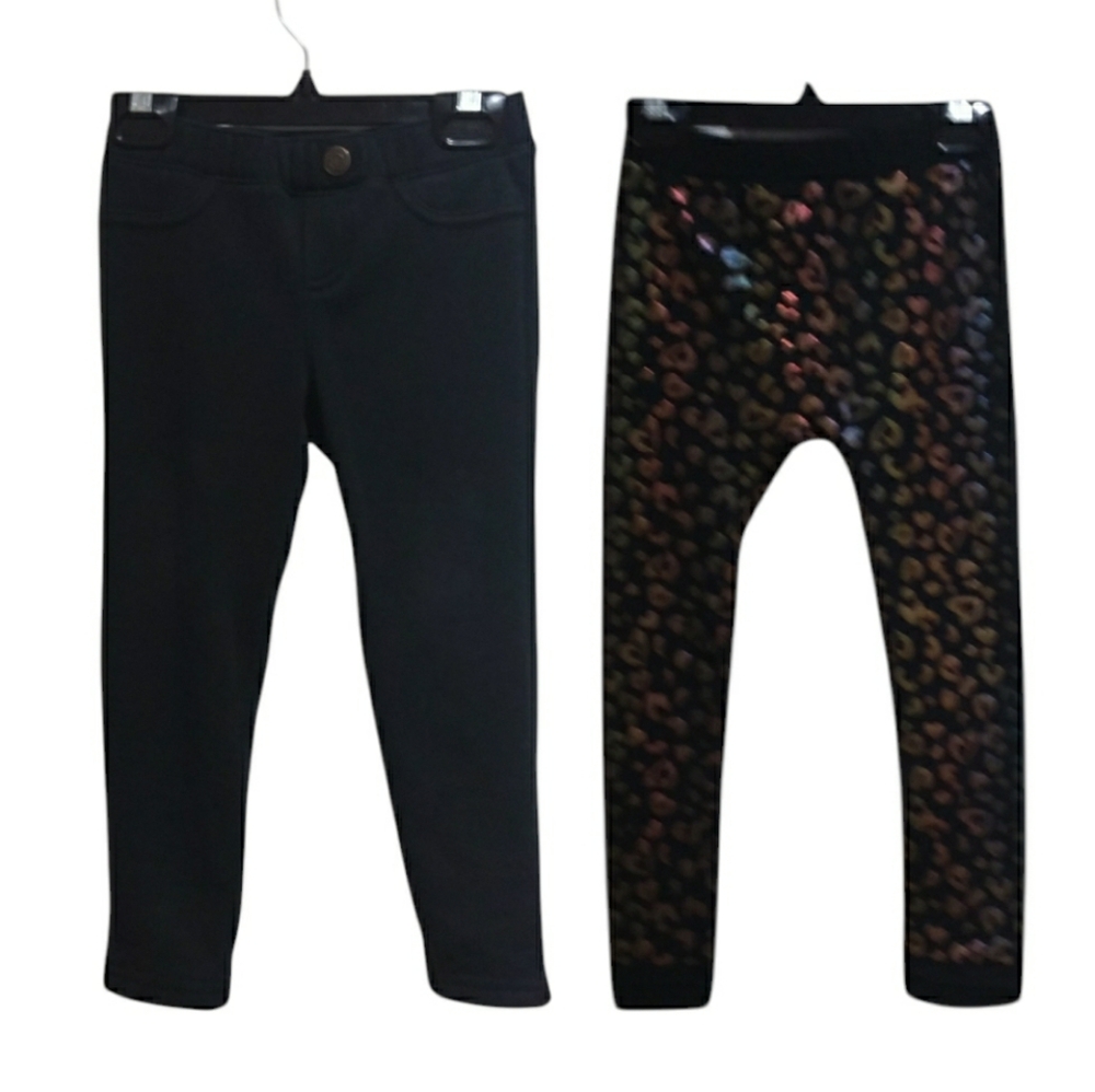 Girls 2 Pair Lined Legging Set